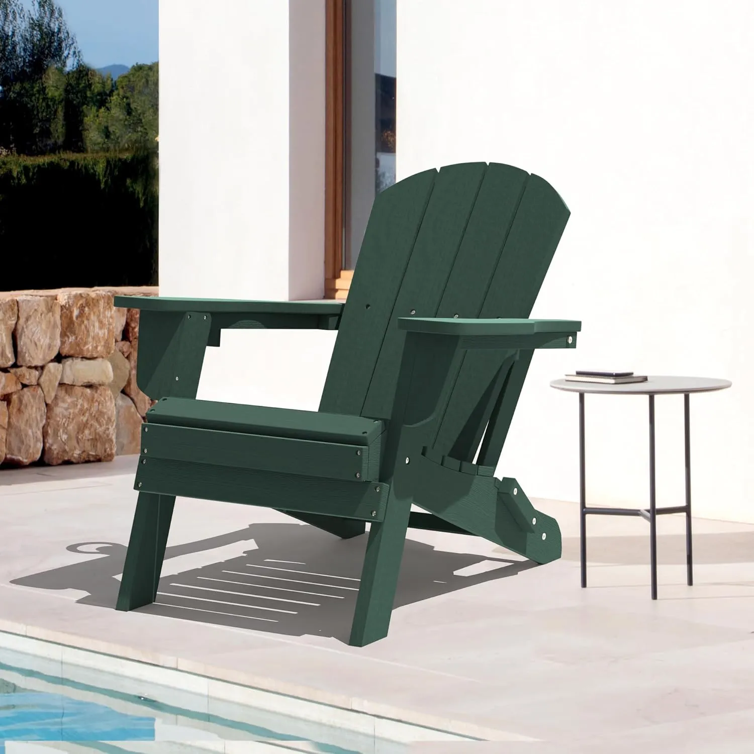 LOUNZY Folding Adirondack Chair, Green