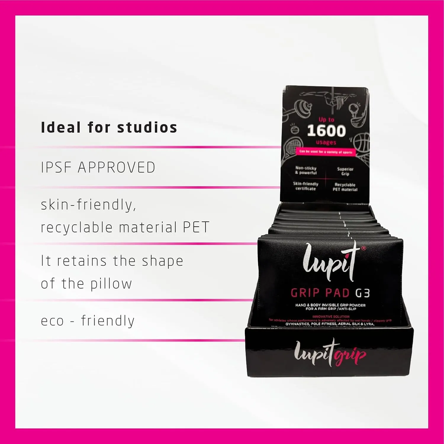 LUPIT Grip, 20 Piece - Multi-Sport Grip Powder & Pole Dance Grip - Hand Grip Lotion and Spray Alternative - 1600 Tabs for Ultimate Grip Control - Suitable for Pole Dancing, Golf, Tenis and Basketball