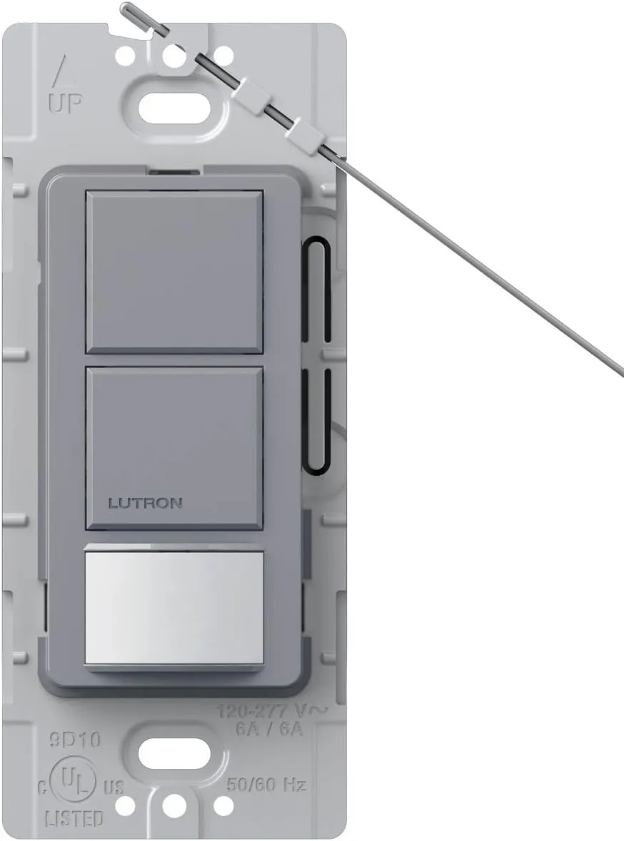 Lutron Lutron MS-OPS6-DDV-GR Maestro 6 Amp Single Pole Dual Circuit Occupancy Sensing Switch, Gray