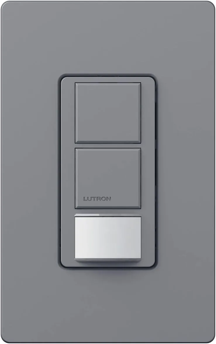 Lutron Lutron MS-OPS6-DDV-GR Maestro 6 Amp Single Pole Dual Circuit Occupancy Sensing Switch, Gray