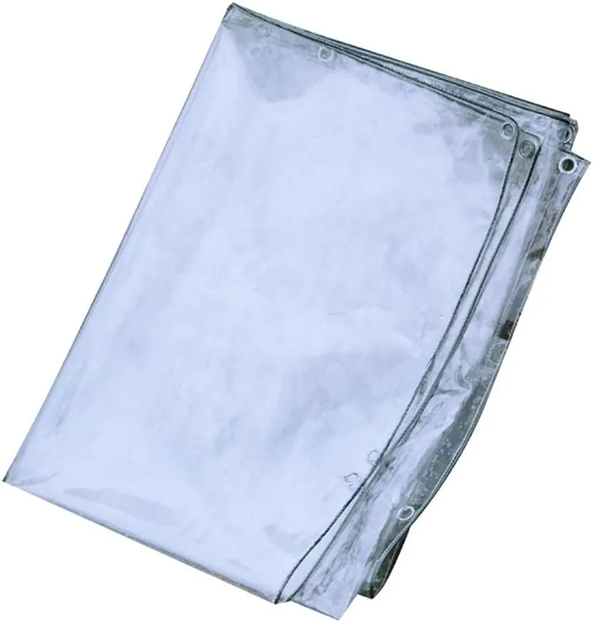 LXB Outdoor Multipurpose Tarpaulin-Tarpaulin PVC Waterproof Transparent Rainproof Cloth W/Reinforced Edges Eyelets for Sun Room/Balcony/Window/Garden,1Mx2M