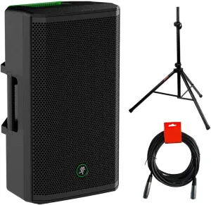 Mackie Thrash212 12" 1300W Powered PA Loudspeaker System Bundle with Steel Speaker Stand and XLR Cable