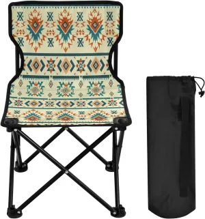 Mandala Colorful Flower Pattern Portable Outdoor Folding Chair Anti-Slip Padded Oxford Cloth Stool Camping Chair Small for Beach Hiking Fishing Gardening Quad Camp Chair