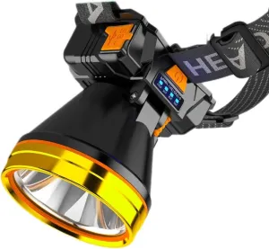 MDybf Headlamp Strong Light Rechargeable Head-Mounted Outdoor Flashlight Night Fishing Long Life LED Miner's Lamp Headlamp (Color : White Light)