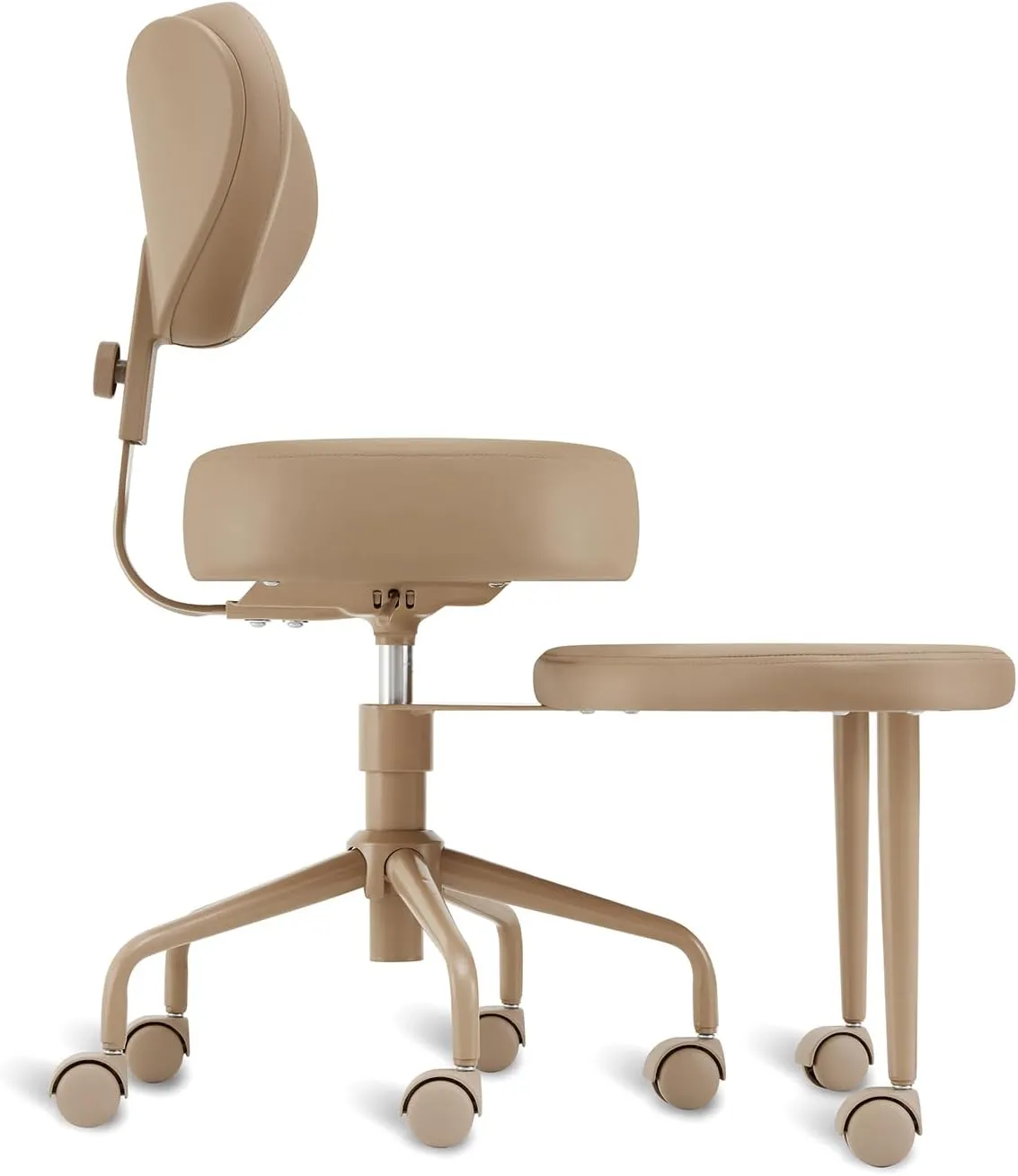 Meditation Cross Legged Chair PRO, ADHD Chair with Height Adjustable Backrest, Criss Cross Desk Use with Footrest and Wheels for Home Office, Flexible Design for Fidgety Sitters, Black