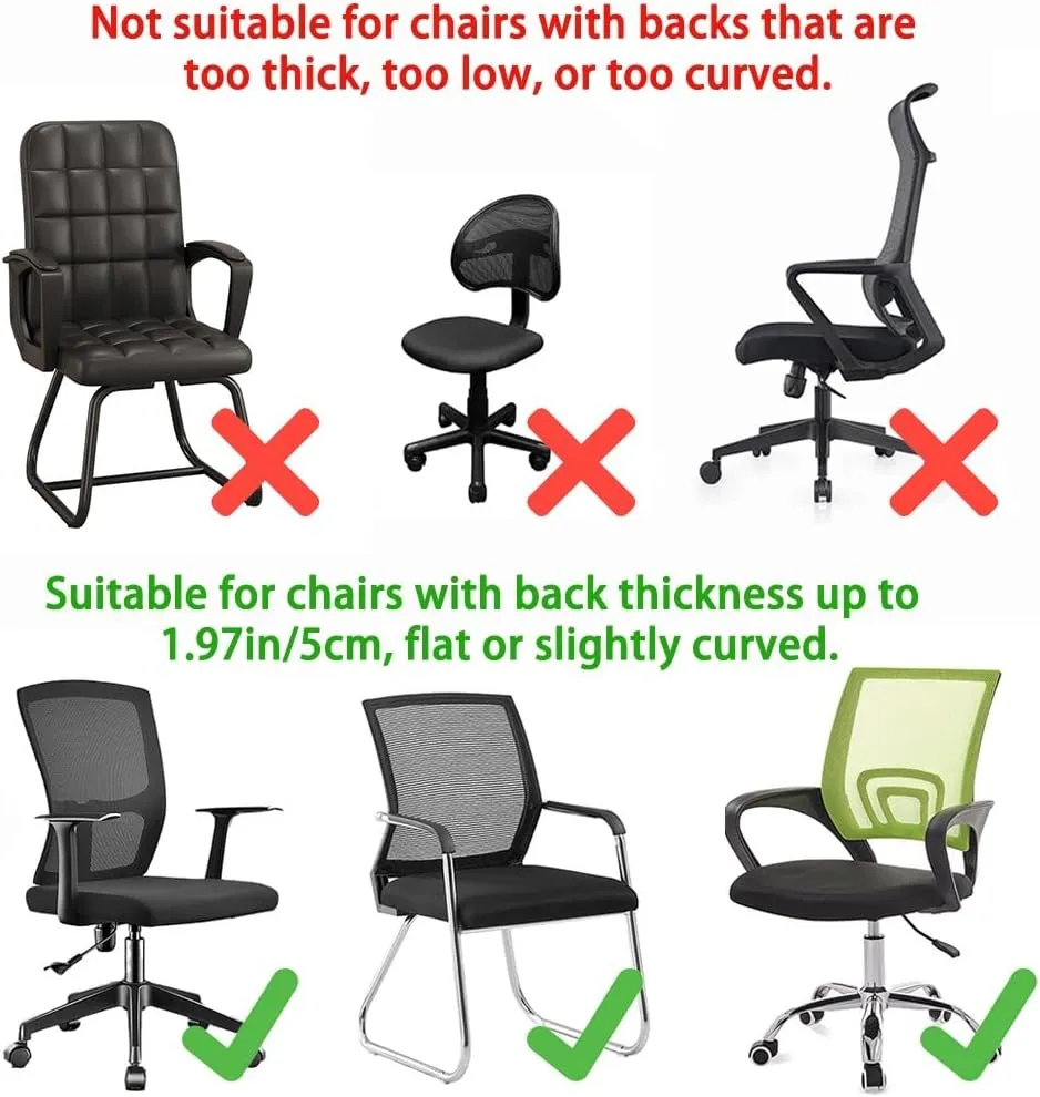 Memory Foam Headrest Attachment for Office Chair, Attachable Chair Head Rest, Desk Chair Neck Support, Elastic Sponge Head Pillow Adjustable Height and Angle