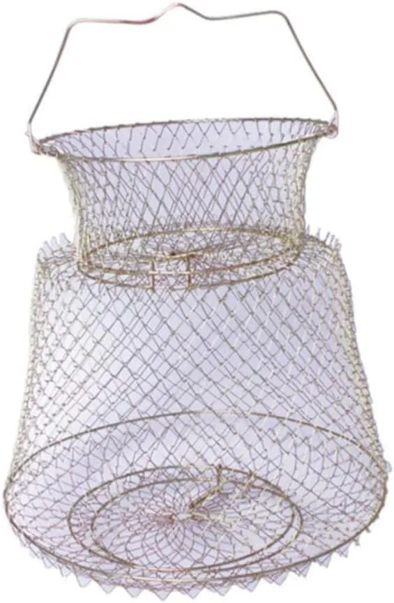 Milisten Foldable Fishing Net Crab Baskets for Crabbing Fish Bait Cage Kit Bait Net Fish Net Pole Handle