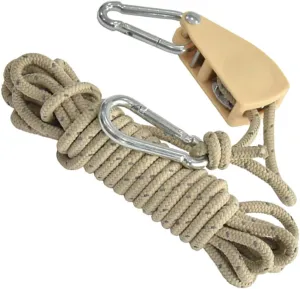 Milisten Tent Tarp Guy Ropes Reflective Camping Accessory Tensioner for Tent Support Quick-Adjust Metal Pulley