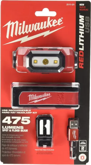 Milwaukee Electric Tools 2111-21 USB Rechargeable Headlamp, Red