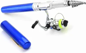 Mini Fishing Rod, Portable Compact Aluminum Alloy Fishing Rod Telescopic Fishing Pole