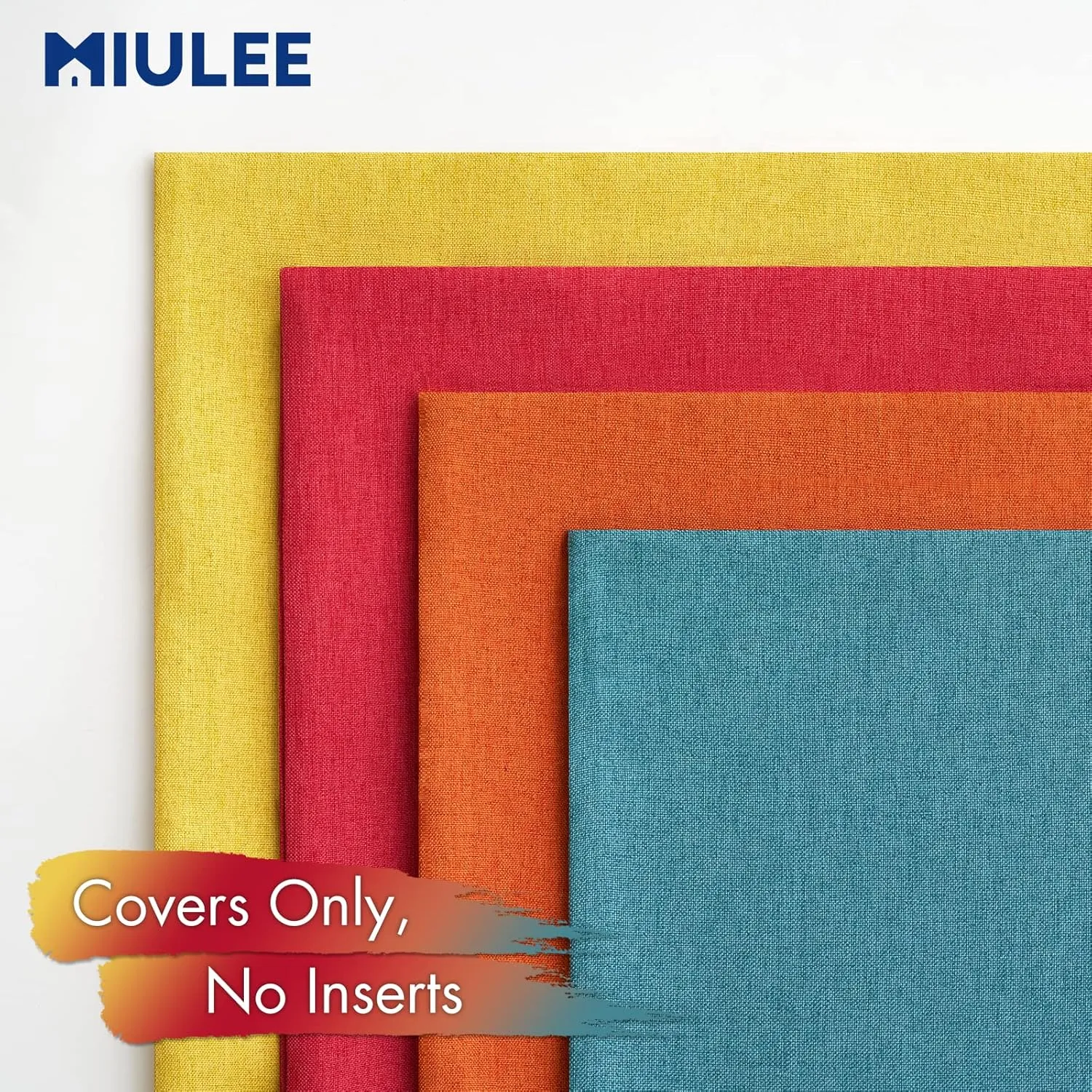 MIULEE Pack of 4 Decorative Outdoor Throw Pillow Covers Linen Waterproof Pillow Covers Farmhouse Cushion Cases for Patio Garden Tent Balcony Couch Sofa18x18 inch Red/Turquoise