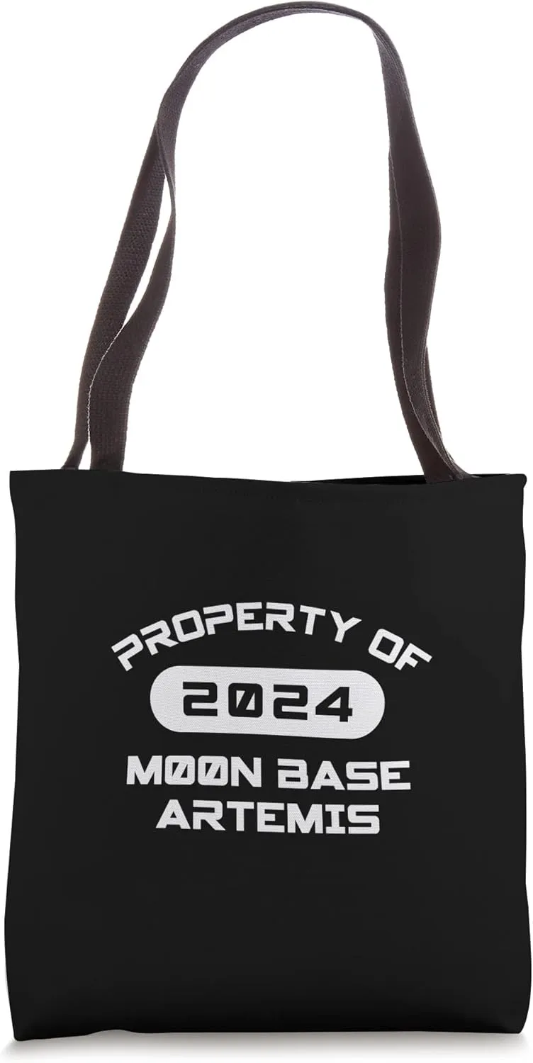 Moon Base Camp Space Travel Artemis Colony Lunar Rover Pole Tote Bag
