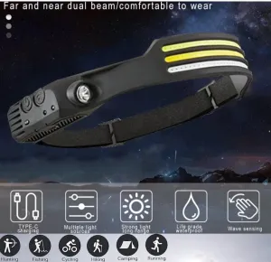Muliti-function Headlamp COB LED Sensor Head Lamp