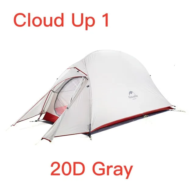 Naturehike Cloud Up Serie 123 Upgraded Camping Tent Waterproof Outdoor Hiking Tent 20D 210T Nylon Backpacking Tent Free Mat
