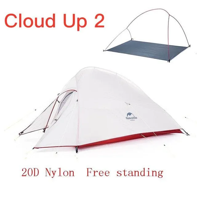 Naturehike Cloud Up Serie 123 Upgraded Camping Tent Waterproof Outdoor Hiking Tent 20D 210T Nylon Backpacking Tent Free Mat
