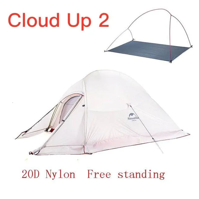Naturehike Cloud Up Serie 123 Upgraded Camping Tent Waterproof Outdoor Hiking Tent 20D 210T Nylon Backpacking Tent Free Mat