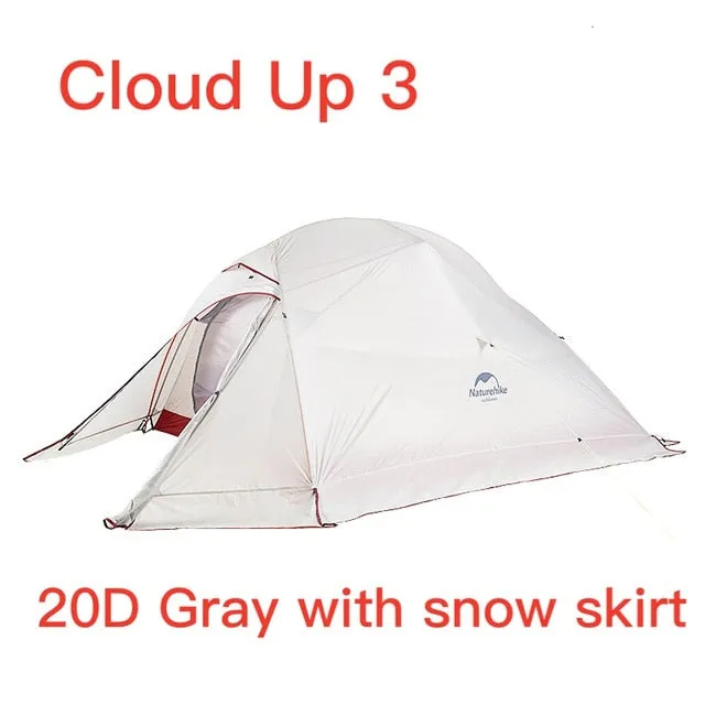 Naturehike Cloud Up Serie 123 Upgraded Camping Tent Waterproof Outdoor Hiking Tent 20D 210T Nylon Backpacking Tent Free Mat