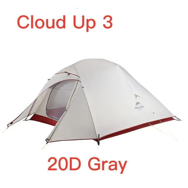 Naturehike Cloud Up Serie 123 Upgraded Camping Tent Waterproof Outdoor Hiking Tent 20D 210T Nylon Backpacking Tent Free Mat