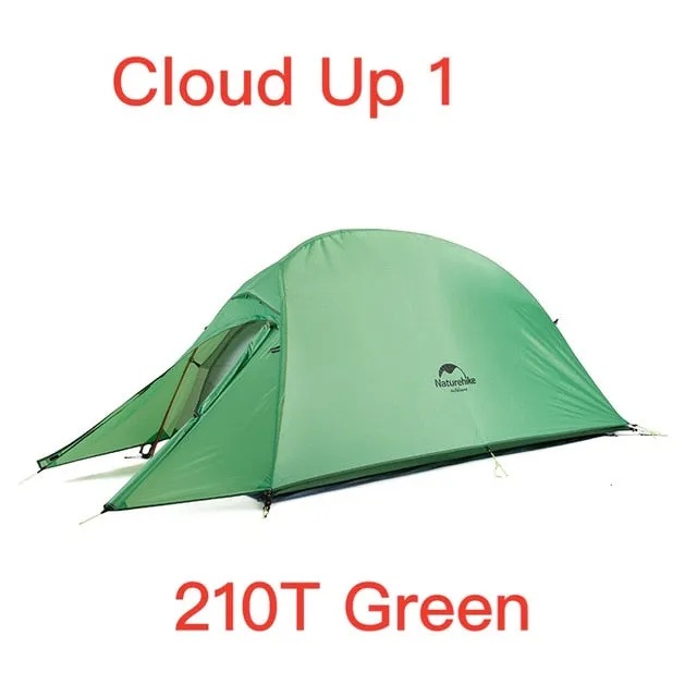 Naturehike Cloud Up Serie 123 Upgraded Camping Tent Waterproof Outdoor Hiking Tent 20D 210T Nylon Backpacking Tent Free Mat