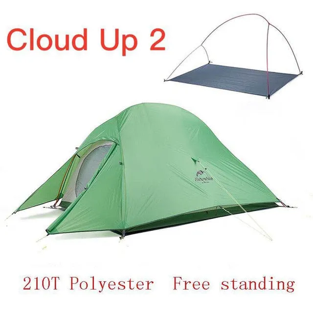 Naturehike Cloud Up Serie 123 Upgraded Camping Tent Waterproof Outdoor Hiking Tent 20D 210T Nylon Backpacking Tent Free Mat
