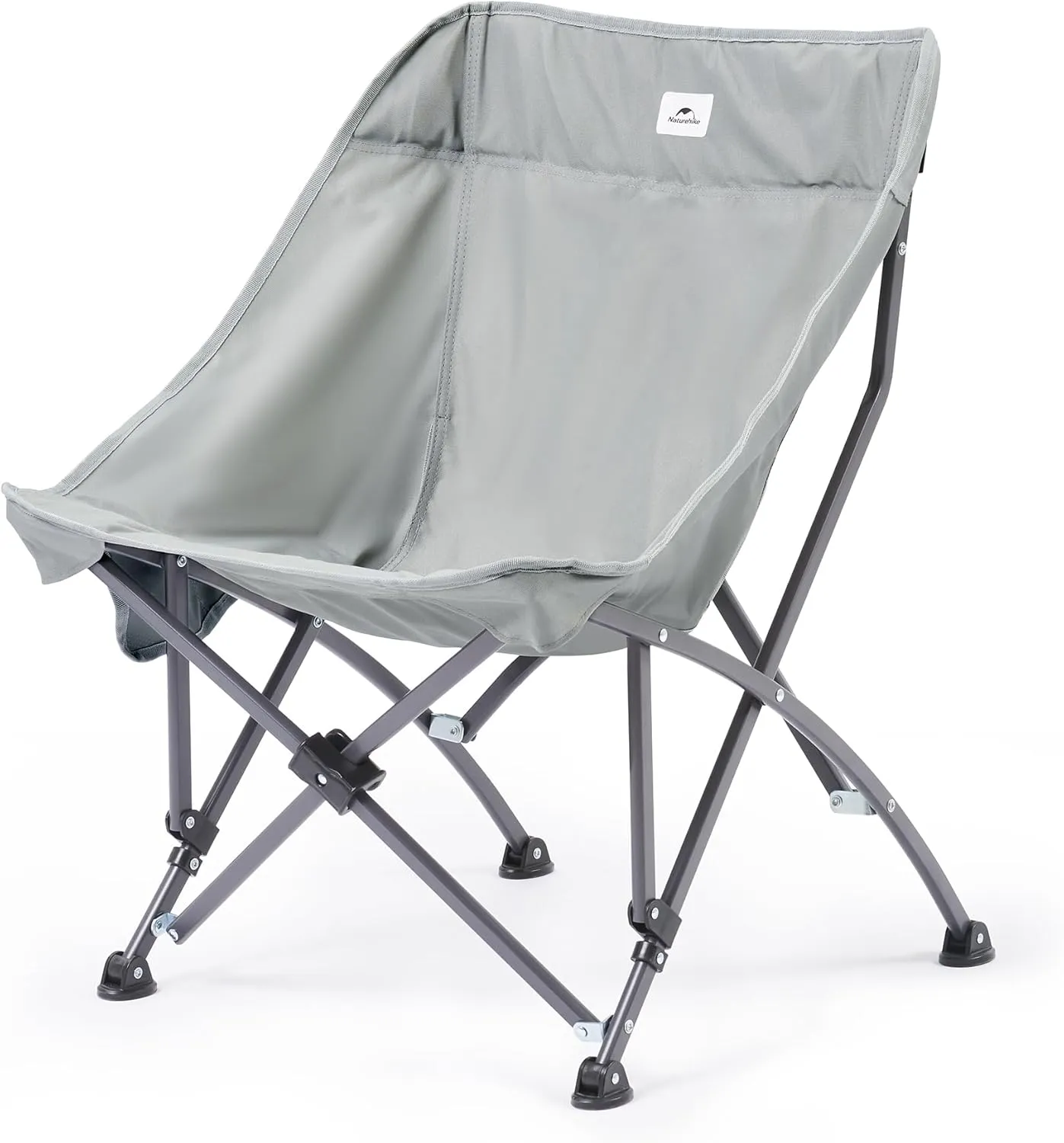 Naturehike Folding Camping Chair, 310lbs Capacity, Oversize Heavy Duty Lawn Chair for Adults with 2 Pockets, Cup Holder, Carry Bag, Portable Camp Chair for Camping, Travel, Picnic, Beach