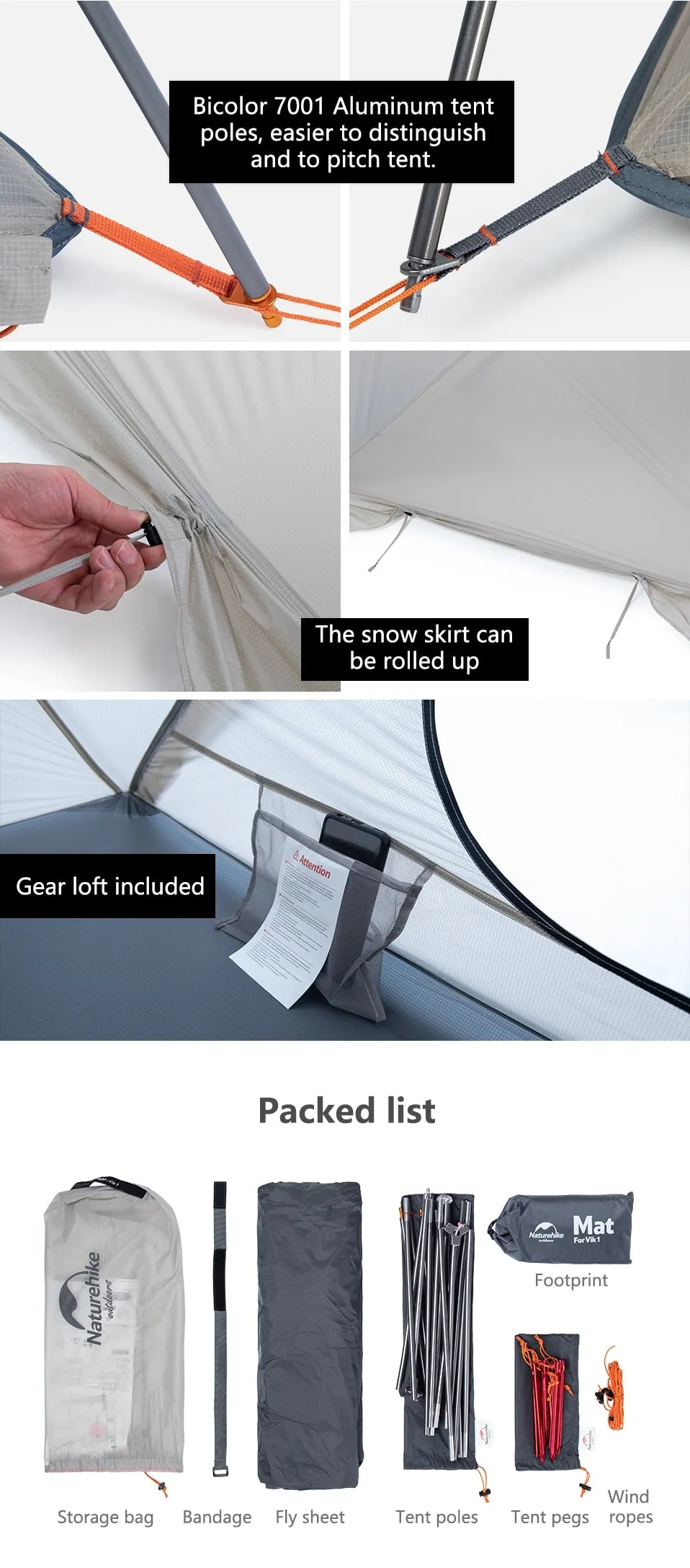 Naturehike VIK Series 970g Ultralight Single Tent