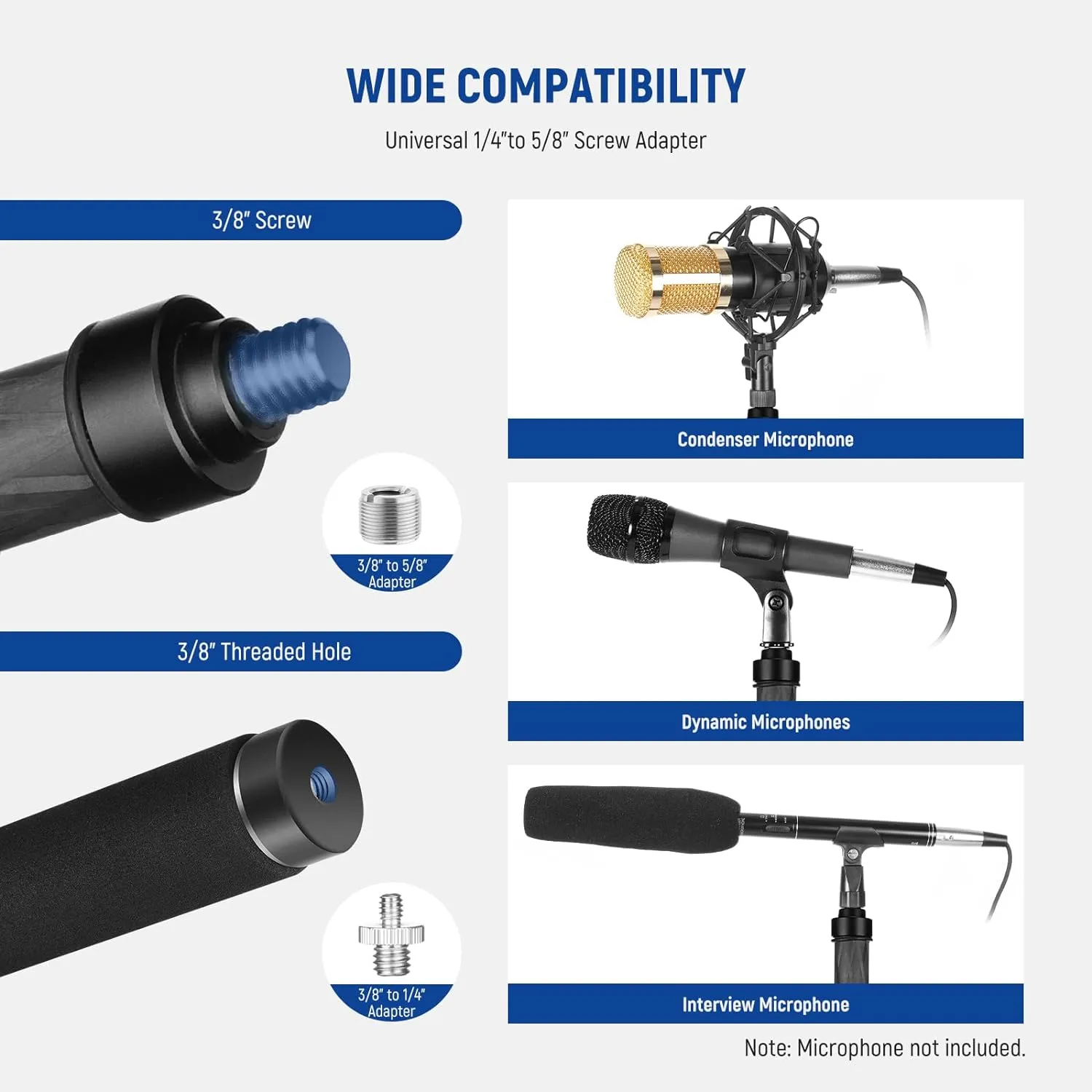 NEEWER Upgraded MS-300C Microphone Boom Pole