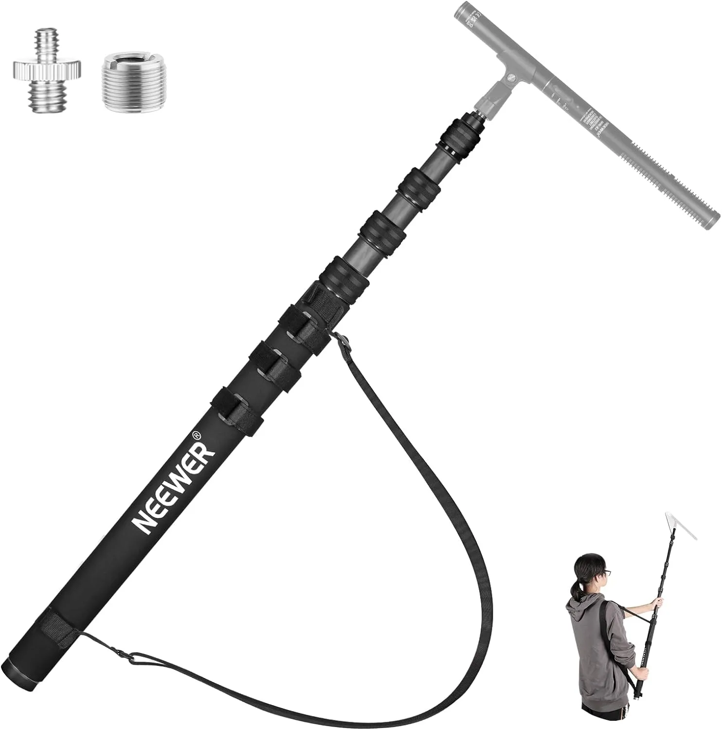 NEEWER Upgraded MS-300C Microphone Boom Pole