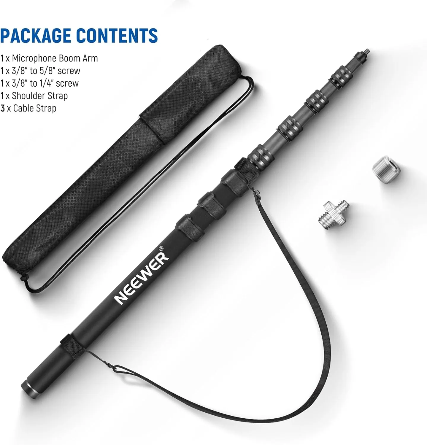 NEEWER Upgraded MS-300C Microphone Boom Pole