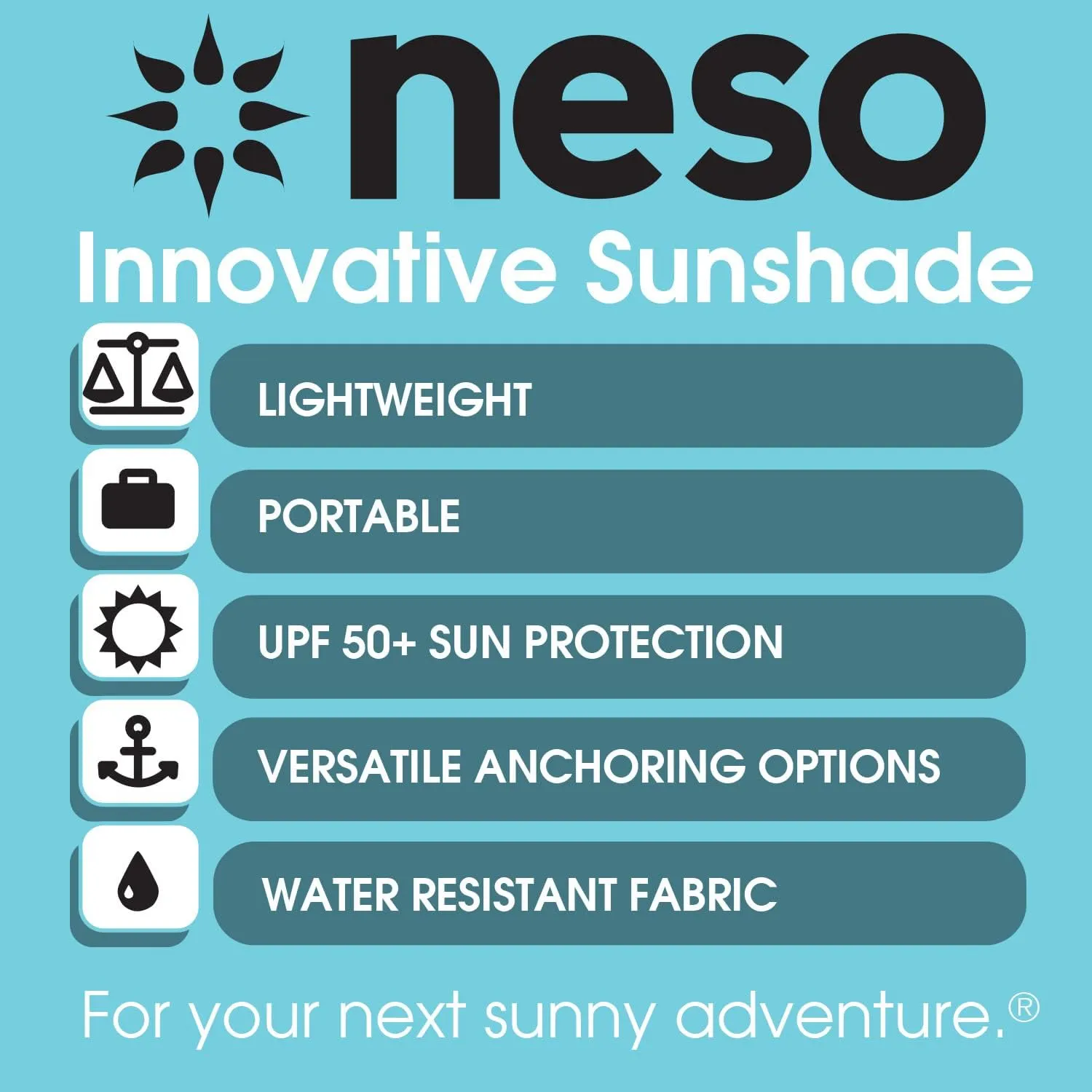 Neso Tents Beach Tent with Sand Anchor, Portable Canopy Sunshade - 7' x 7' - Patented Reinforced Corners(Lemon)