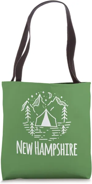 New Hampshire Rustic Camping Tent Mountains Campground Camp Tote Bag