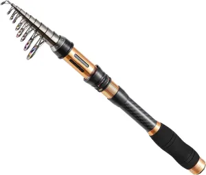 New Portable Fishing Rod 99% Carbon Fiber with Fluorescent Rod Tip, Telescopic Super Hard Ultralight Fishing Pole for Travel Sur (Vine-Black, 2.1M/82.6in/6.88ft)