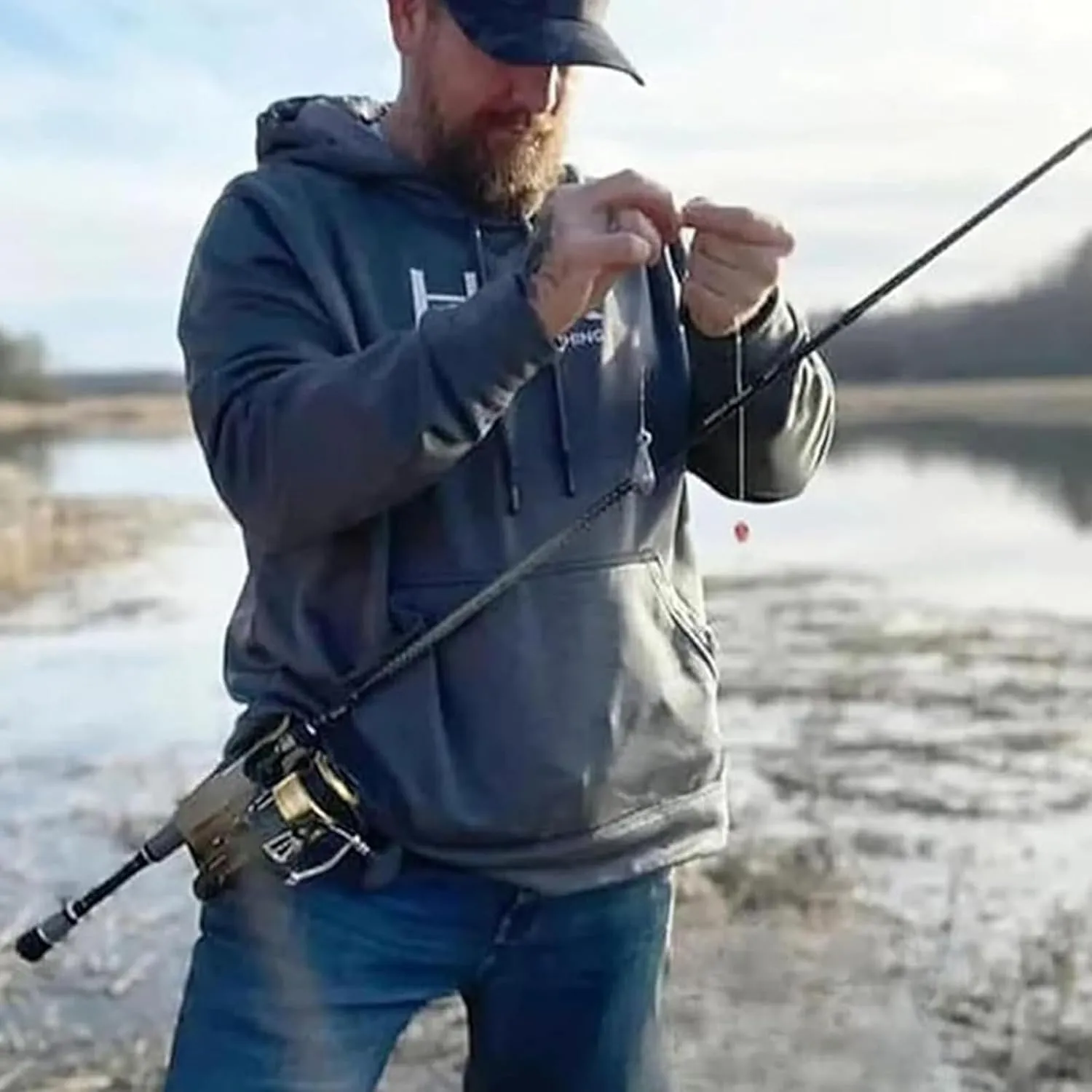 New Slide-in Fishing Rod Hip Holsters, Hands-Free Rod Holder for Fly Bank Fishing, Durable Adjustable Portable Fish Pole Holster,Quick Draw Waist Belt Gear.