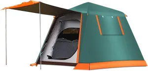 NIEH 3-4 Person Automatic Camping Tent Hydraulic Instant Tent Waterproof Windproof Easy Setup Two Doors Hiking Tent for Camping Outdoor Mountaineering Travel