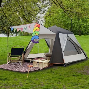 NIEH 3-4 Person Automatic Pop-up Tent with Porch Camping Tent for Family Portable Tent for Outdoor Camping Hiking Fishing