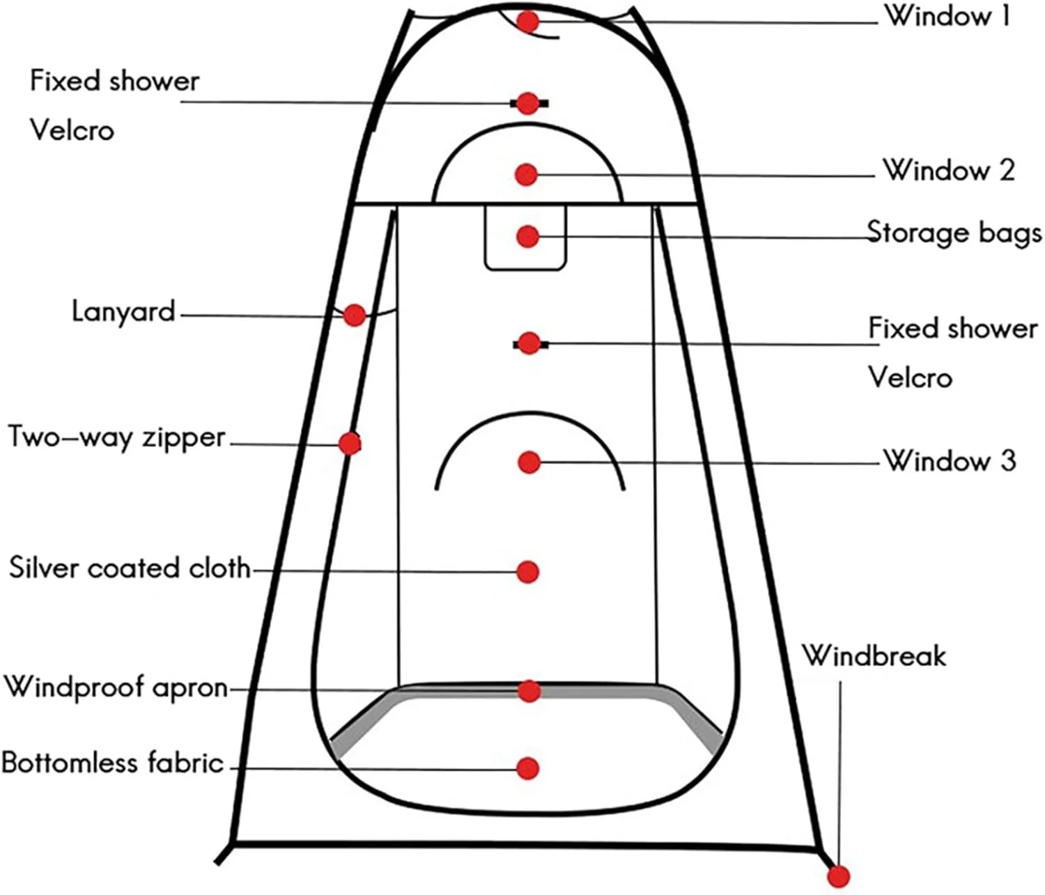 NIEH Outdoor Bathing Tent Outdoor Portable Shower Toilet Tent Camping Tent Camping Changing Tent Dressing Tent for Bathing Toilet, 120x120x190cm