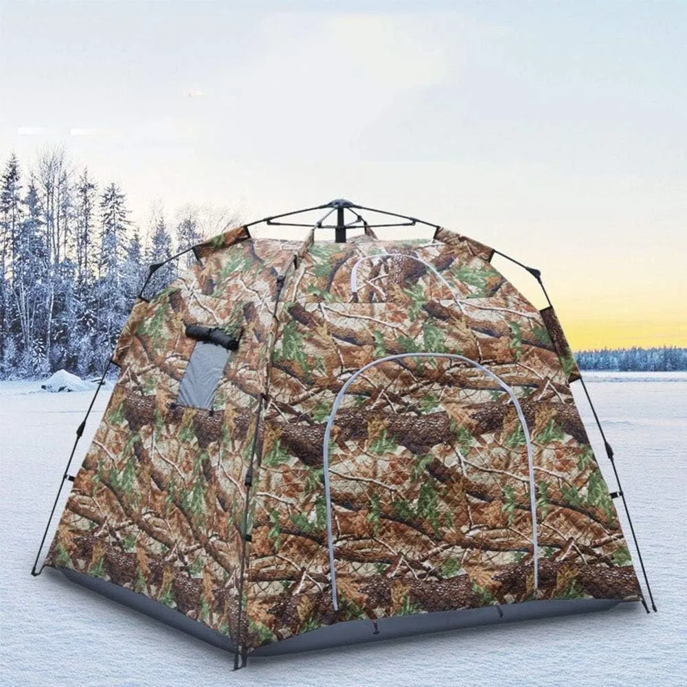 NIEH Tent Windproof Waterproof Camping Tent Family Tent Camping Tent Instant Pop Up 4 Season Tents Freestanding 4 Person for Backpacking Hiking Travel Climbing Outdoor Tent, Metal