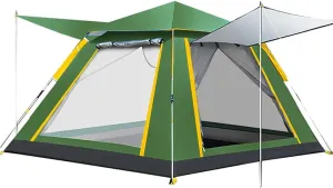 NIEH Tents 3-4 Person Outdoor Camping Portable Automatic Pop-up Instant Tent with Two Doors, Ventilation Rainproof and Sun Protection