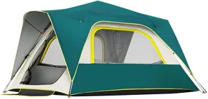 NIEH Tents Instant Pop Up Family Camping for 3-4,5-8 Persons, Dome Waterproof Sun Shelter, Backpacking with Removable Rainfly,PU Fabric