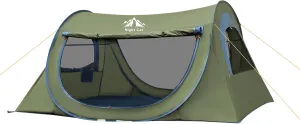Night Cat Pop-up Camping Tent: 2 Person Tent Waterproof Instant Easy Setup Tunnel Tent for Adults Foldable Outdoor