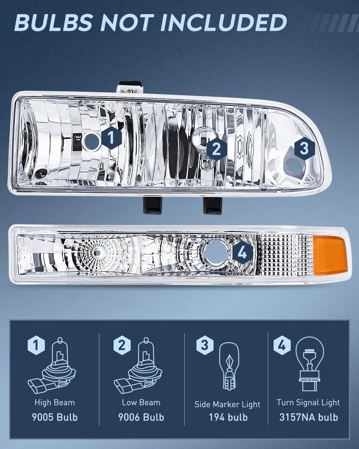 Nilight Headlight Assembly for 1998 1999 2000 2001 2002 2003 2004 2005 Chevy Blazer Headlights 1998-2004 Chevrolet S10 Pickup Replacement Headlamp Housing Bumper Lights