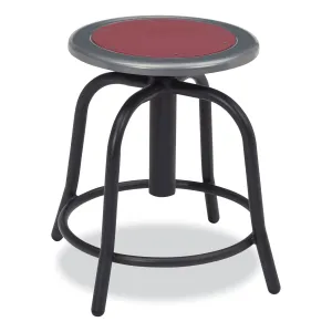 NPS® 6800 Series Height Adjustable Metal Seat Stool, Supports Up to 300 lb, 18" to 24" Seat Height, Burgundy Seat, Black Base
