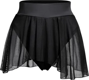 ODASDO Women's Pole Dance Outfit Rave Shorts Ruffle Panties Skirt Mesh Booty Bottoms Hot Pants Workout Clubwear