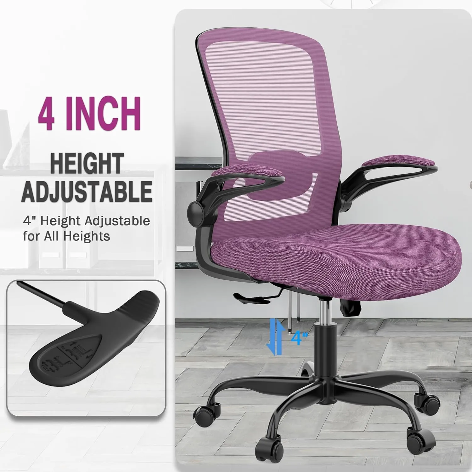 Office Chair, Ergonomic Desk Chair with Adjustable Lumbar Support, High Back Mesh Computer Chair with Flip-up Armrests-BIFMA Passed Task Chairs, Executive Chair for Home Office