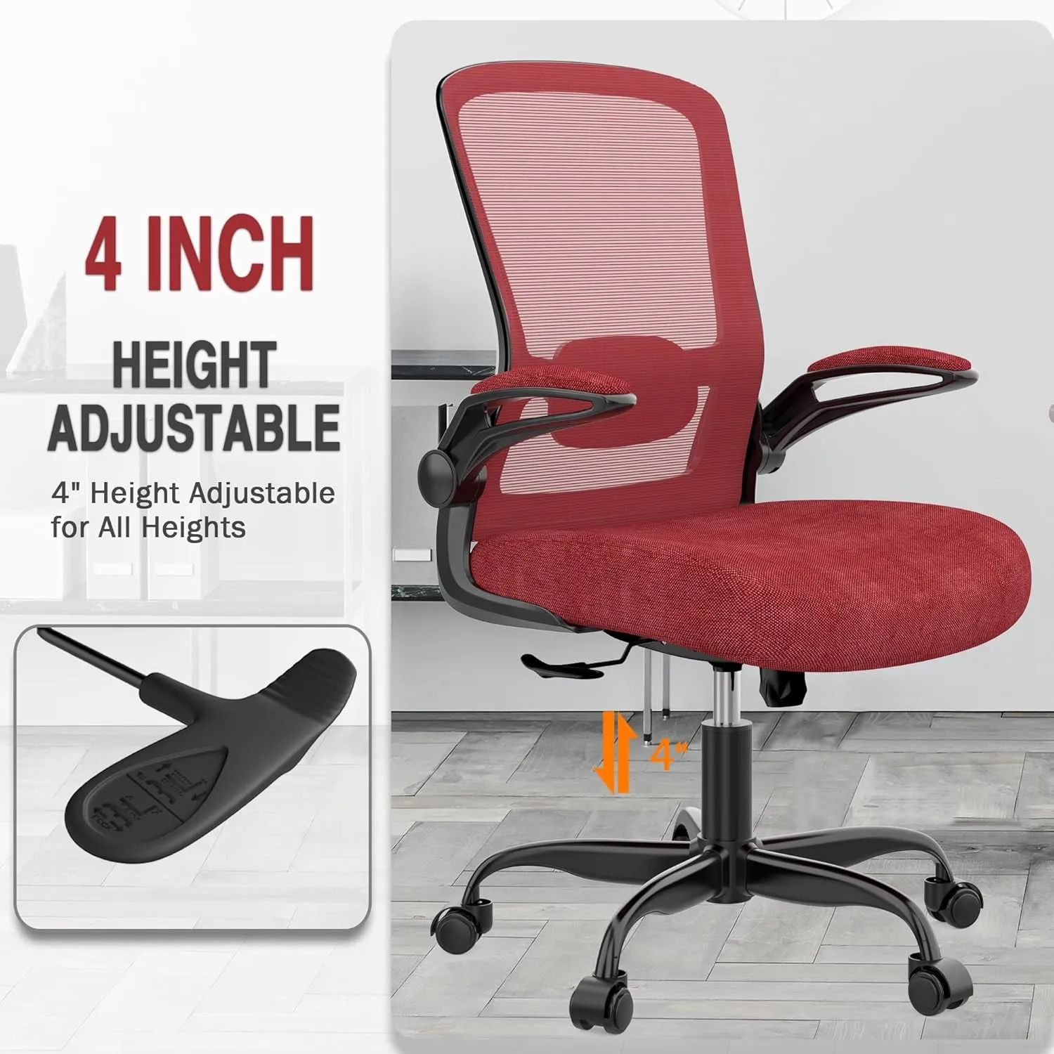 Office Chair, Ergonomic Desk Chair with Adjustable Lumbar Support, High Back Mesh Computer Chair with Flip-up Armrests-BIFMA Passed Task Chairs, Executive Chair for Home Office