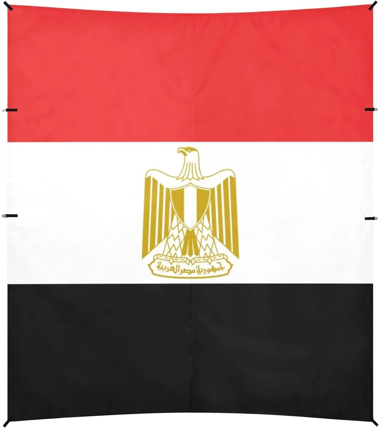 Official Flag Egypt Foldable Beach Canopy UPF50 Lightweight Sun Shade with Sand Shovel, Sandbags for Camping, Picnics, Backyard