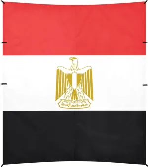 Official Flag Egypt Foldable Beach Canopy UPF50 Lightweight Sun Shade with Sand Shovel, Sandbags for Camping, Picnics, Backyard