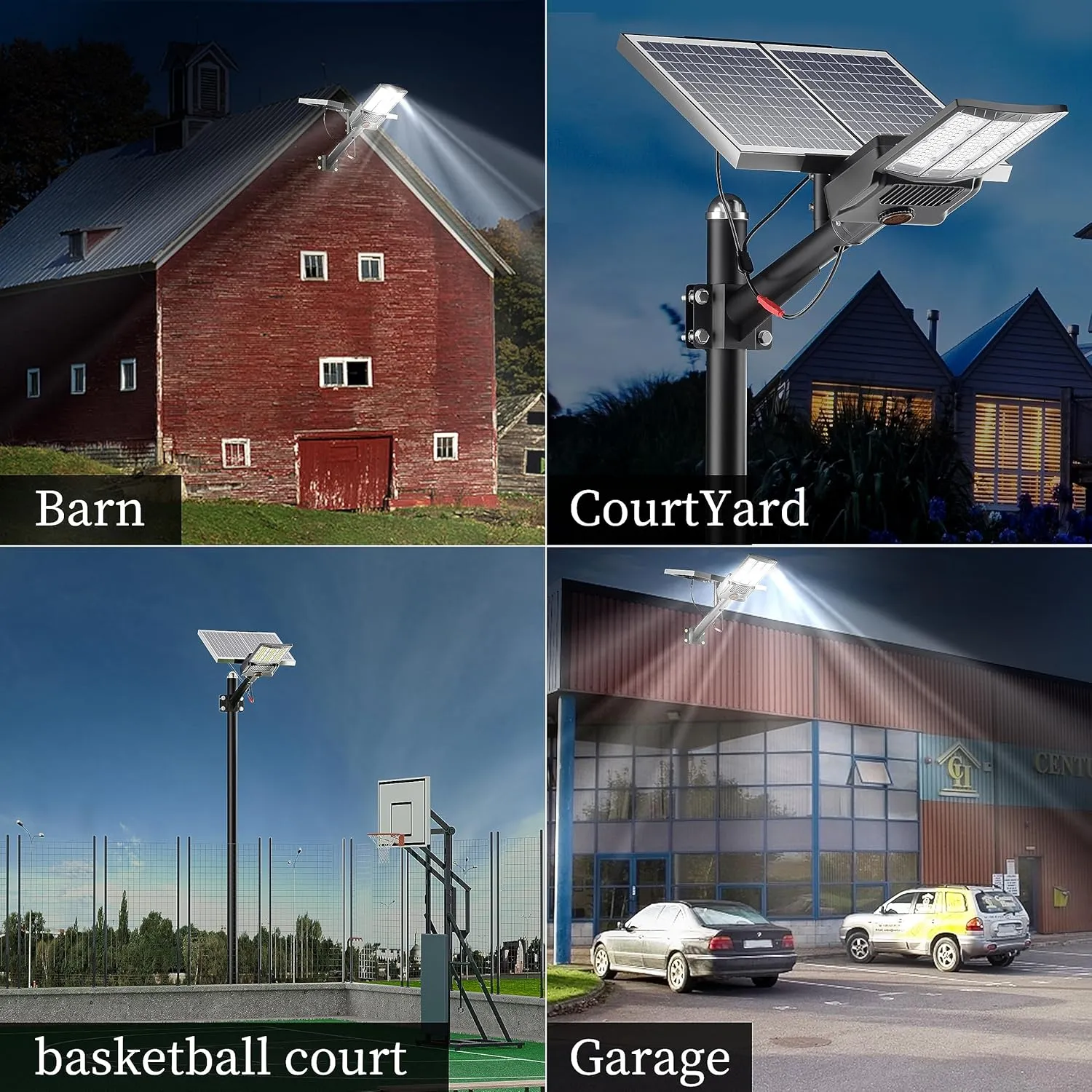 Ofuray Of-9800W Solar Street Lights Outdoor, 750000Lm Solar Parking Lot Lights Commercial Dusk to Dawn, 6500k IP67 Big Power with Remote Control for Street,Court,Yard