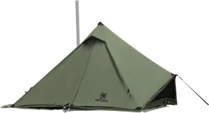 OneTigris Conifer Canvas Hot Tent with Stove Jack, Fire Retardant Teepee for Adults, Snow Skirt for Winter Camping, Travel, Bushcraft
