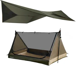 onewind 12ft Hammock Tarp and Inner Tent, Silnylon Rain Fly and Tarp Inner Mesh for Camping Backpacking Hiking